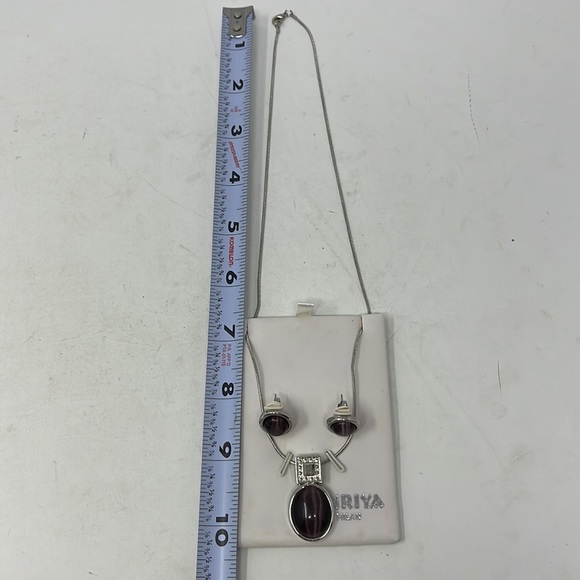 ANRIYA MILAN PURPLE OPAL COLLECTION WATCH BRACELET EARRINGS NECKLACE - Picture 12 of 12